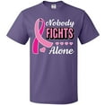 thumbnail image 3 of Inktastic Breast Cancer Awareness Nobody Fights Alone Pink Ribbon T-Shirt, 3 of 5