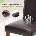 thumbnail image 6 of Zestoria Set of 2 Upholstered Dining Chairs, Modern Fabric with Nailhead Trim & Wood Legs, Dark Brown, 6 of 7