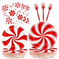 thumbnail image 1 of Set de Platos de Papel Wiooffen Navidad Menta 9" 7" 6.5", 1 of 8