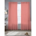 thumbnail image 4 of Peach Solid Sheer Curtains 108 Inches Long 2 Panels, Semi Sheer Rod Pocket Window Curtains Light Filtering Drapes for Living Room Bedroom, 4 of 8