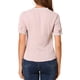 thumbnail image 3 of INSPIRAR CHIC Blusa de Mujer de Manga Corta con Botones, Panel de Encaje, Cuello con Lazo, Rosa M, 3 of 7