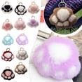 thumbnail image 2 of Cat Paw Squeeze, Cat Keychain, Key Rings for Car Keys, 3X3 In, Lavender Off-White, Faux, Gold Keychain Clip, Daily Accessorizing, Handbag Decoration, 1 Pc, 2 of 7