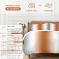 thumbnail image 6 of 3 Piece Gray Orange Duvet Cover Set Twin Size, Microfiber Comforter/Quilt Cover with Corner Ties and 2 Pillowcases, Modern Gradient Geometric All Season Soft Bedding with Zipper Closure, 6 of 8
