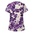 thumbnail image 3 of Qertyioot Hauts pour Femmes Femmes Manches Courtes Col en V Hauts Uniforme Imprimé Poches Chemisier Hauts, 3 of 5