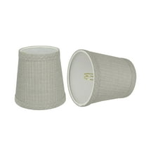 Aspen Creative 32721-2 Small Hardback Empire Shape Chandelier Clip-On Lamp Shade Set (2 Pack), Transitional Design in Grey, 4" bottom width (3" x 4" x 4")