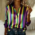 thumbnail image 2 of IMENGL Satin Blouses For Women Button Down Shirts Long Sleeve Tops Light green M, 2 of 4