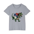 thumbnail image 5 of RXIRUCGD T-shirt en Coton pour Tout-Petits Enfants Garçons Filles Mode Mignon Col Rond Imprimé Tee Manches Courtes Haut ( Gris, Taille : 3 Ans ), 5 of 5
