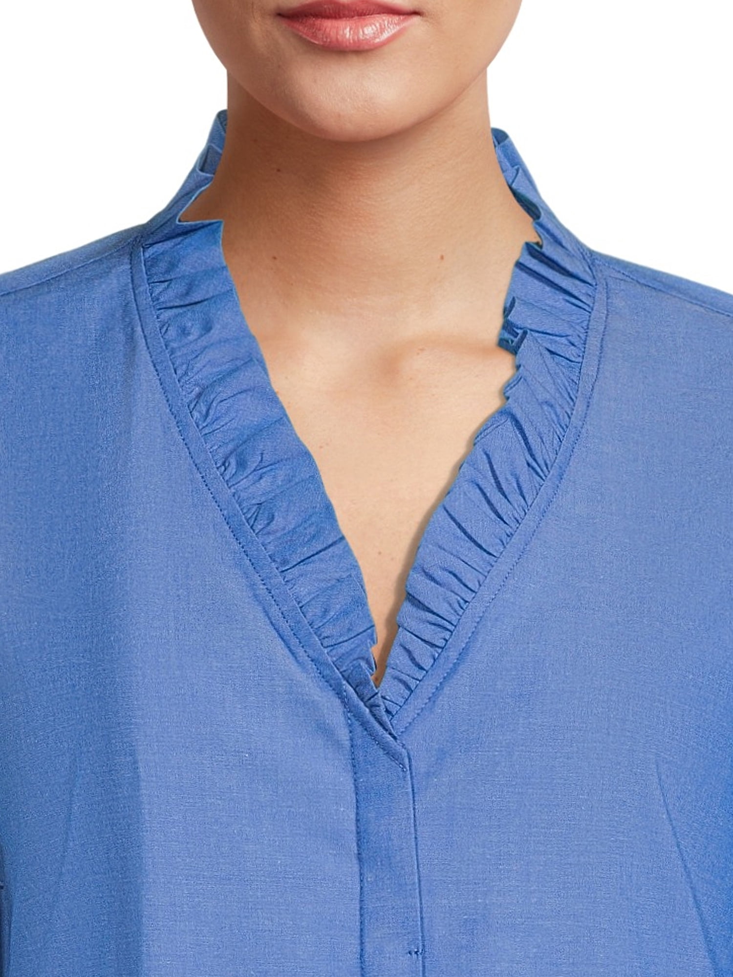 Blu White Blu Women's Ruffled Button-Front Shirt