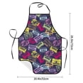 thumbnail image 2 of Pofeuu Retro Cassette Music Print Aprons with Pockets, Cute Aprons for Kitchen, Cooking, Server, Barber, Chef Apron, 2 of 7