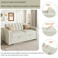 thumbnail image 4 of Harper & Bright Designs Loveseat with Pull Out Bed, Convertible Chenille Sleeper Sofa Bed with Cup Holder & USB Port, 2 Pillows and Adjustable Backrest for Living Room Apartments, 61.6" White+gray, 4 of 16