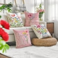 thumbnail image 2 of Spring Outdoor Throw Pillow Covers 20x20 Set of 2 Garden Flowers Farmhouse Patio Decorative Cushion Covers Home Decor Couch for Sofa Bedroom Livingroom, Pink, 2 of 5