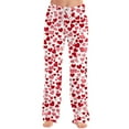 thumbnail image 5 of Garbnen Valentines Pajama Pants Red Heart Printed Wide Leg Womens Sleep Pants Drawstring Spring Summer Heart Pj Pants, 5 of 5