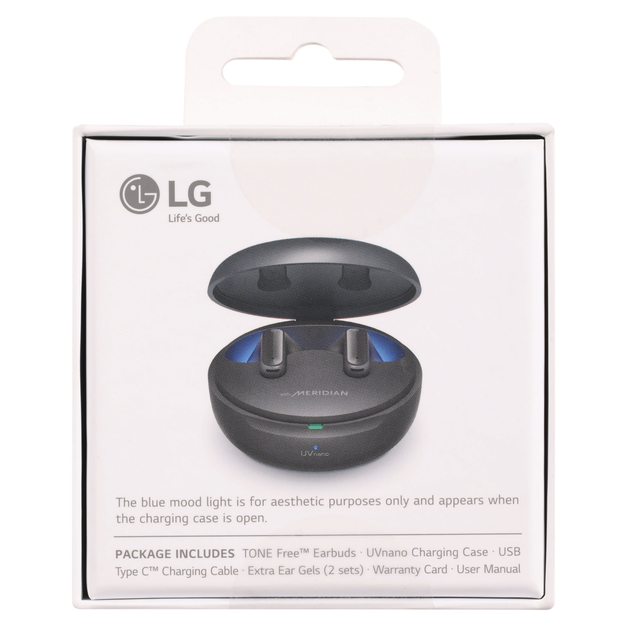 LG Sound, Mesh, of Speaker Mics, Enhanced Bacteria Active Cancelling on 3D Earbuds 99.9% Meridian Wireless with Free True FP8 3 Bluetooth Sound, Black Noise TONE UVnano Immersive Kills