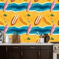 thumbnail image 2 of Peel and Stick Wallpaper Hawaii Colorful Surfboards Beach Ocean View Wall Mural 17.7in x 9.8ft Self Adhesive Removable Wall Paper Renter Friendly Wallpaper for Nursery Bedroom Cabinets, 2 of 8