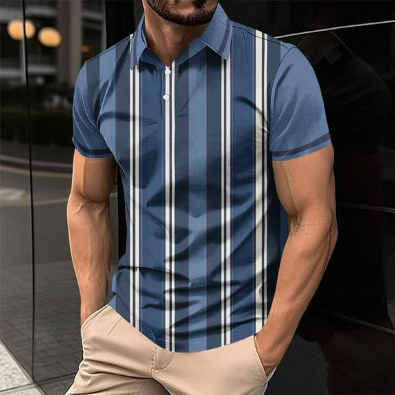 Vetsdori Mens Big and Tall T-Shirts Casual Striped Pullover Short Sleeve Graphics Collared Purple Crew Neck Shirts for Men Trendy