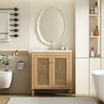 thumbnail image 3 of Euroco 30 Inch Bathroom Vanity with Resin Sink, Freestanding Bathroom Vanity Set with Hidden Drawer, Storage Cabinet for Bathroom, Solid Wood Frame Bathroom Cabinet, 3 of 9