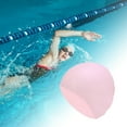 thumbnail image 2 of Unique Bargains 1 Pc Silicone Waterproof Geometric Pattern Swim Cap Pink, 2 of 5
