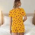 thumbnail image 5 of Women's Pajamas Sets Short Sleeve Lounge Sets Sleepwear Heart T-Shirts Shorts Casual Two Piece Pjs Set, M, 5 of 7