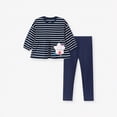 thumbnail image 2 of TOWED22 Infant Kids Girl 2 Piece Winter Clothing Set Long Sleeve Crewneck Tee and Pants Cute Print Outfits Clothes(Dark Blue,6-7 Y), 2 of 5
