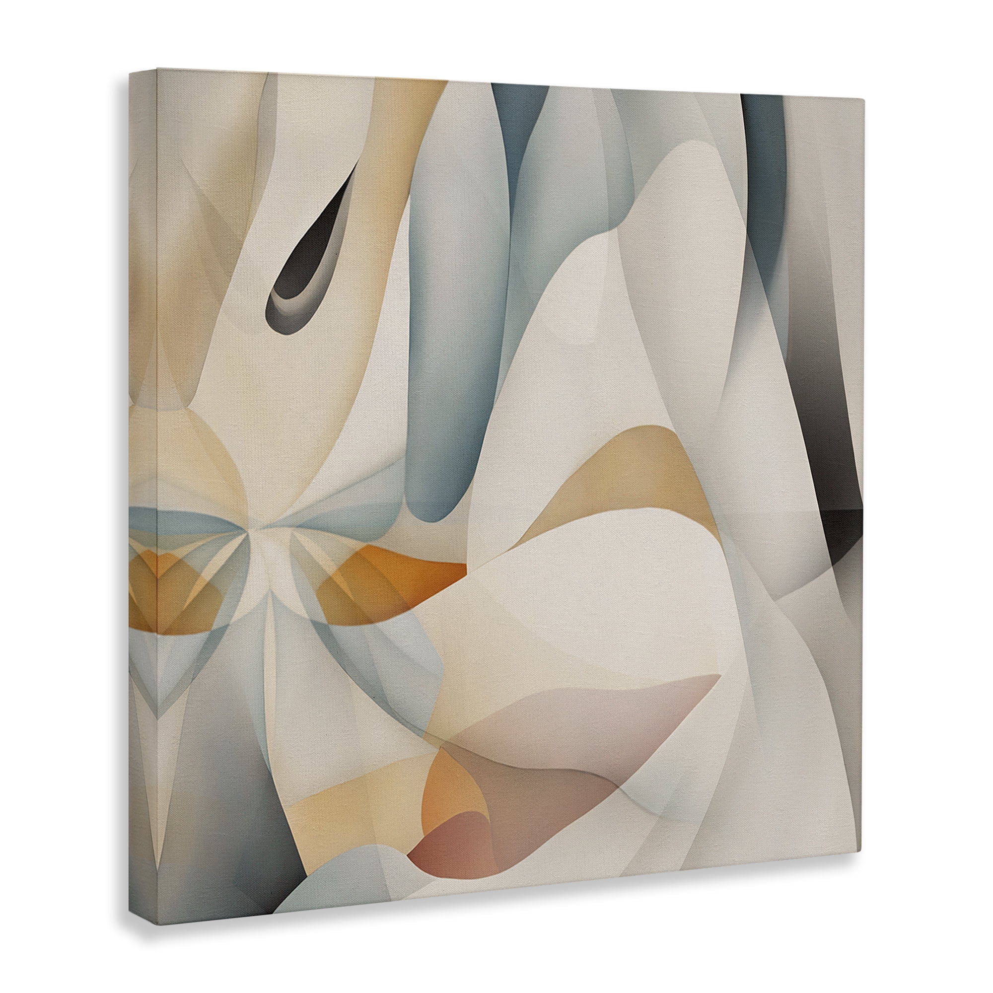 Stupell Industries Flowing Curved Shapes Abstract Painting Wrapped Canvas Art Print Wall Art, 36 x 36