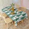 thumbnail image 3 of Green Christmas Tree Pattern Rectangle Tablecloth 60"x120",Waterproof Polyester Rectangle Table Cloth, Wipeable Spillproof Polyester Tablecloth for Dining, Camping, Indoor and Outdoor, 3 of 6
