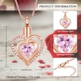 thumbnail image 6 of Heart Urn Necklace for Ashes Cremation Jewerly, Double Heart Birthstone Crystal Pendant Necklace for Women Memorial Jewelry Ashes Keepsake Lockets Holder, 6 of 6
