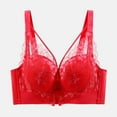 thumbnail image 4 of UoCefik Bras for Women Plus Size Lace Floral Underwear Full Coverage Bras Push Up Adjustable Strap Everyday Bra Soft Shaping T-Shirt Bra 2024 Red 38D, 4 of 4