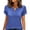 Tops-490Blue, variant on Blouses for Women V Neck Petal Short Sleeve Dressy Casual Workwear Regular Fit Solid Vintage Floral Lace Crochet Applique Breathable Flowy Summer Tops