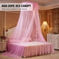 thumbnail image 3 of Dôme Universel Entrée Simple Maille Fine Lit Rideau de Dentelle Princesse Style Chambre Décoration Installation Facile Rose, 3 of 7