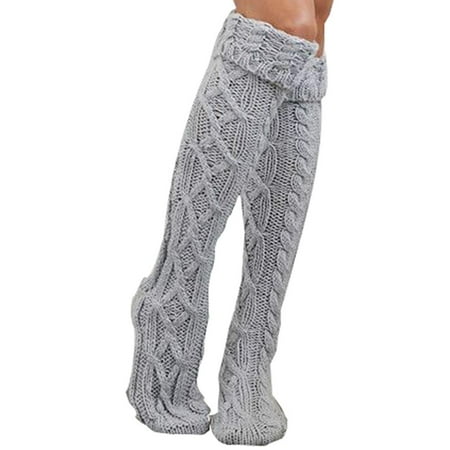 

LisenraIn Women Autumn Winter Cable Knitting Over Knee Boots Warm Stockings