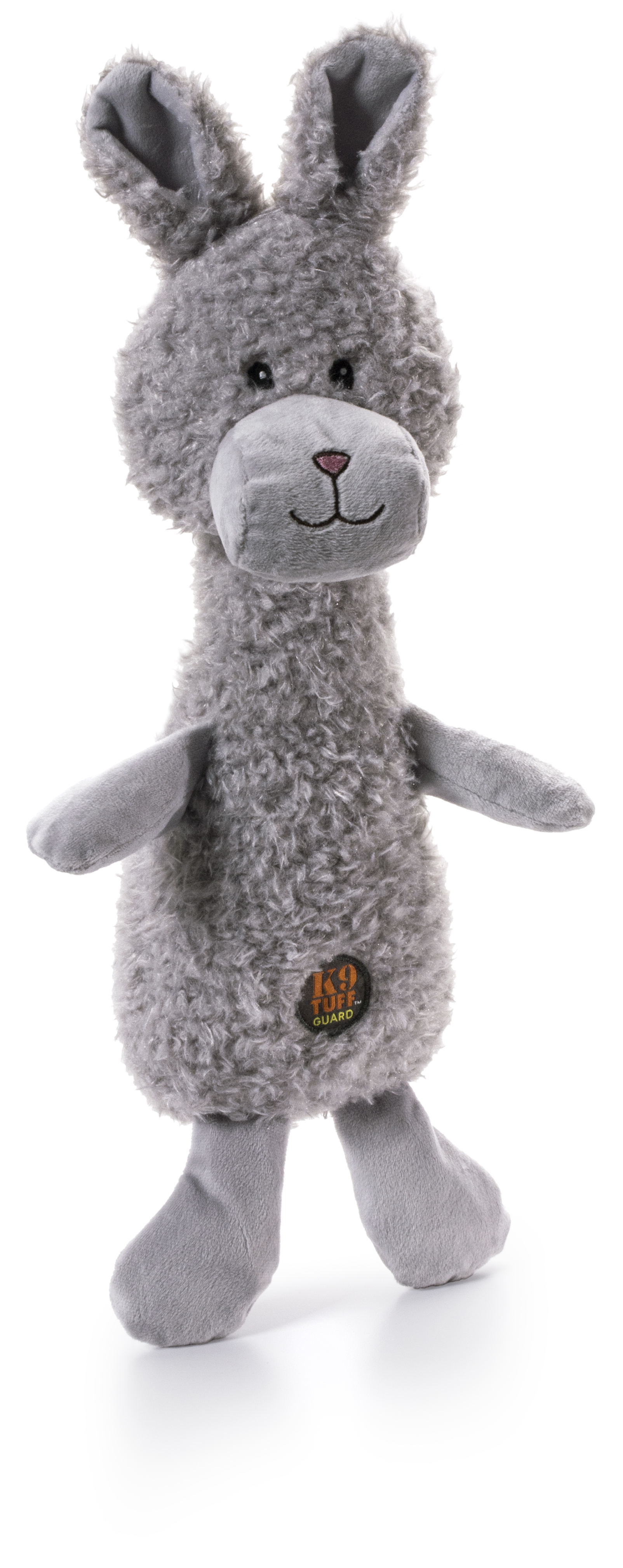 Charming Pet Scruffles Bunny Dog Toy, Grey, Large