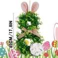 thumbnail image 2 of AURIGATE Easter Bunny Shaped Wreath, 17.8 Inch Artificial Boxwood Bunny Wreath with Pink/White Flower Accent, Farmhouse Easter Decor for Home, Porch, Wall and Party, 2 of 9