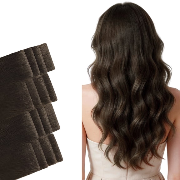 Vlasy Tape In Human Hair Extensions 16 Inches Human Hair Tape-In Extensions Invisible Tape-In Hair Extensions PU Skin Seamless Tape-In 16 Pieces #2
