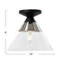 thumbnail image 2 of Creative Co-Op Robert Stevenson Lighting Theo - Metal and Conical Glass Flush Mount Ceiling Light, Matte Black and Brushed Nickel, 2 of 6