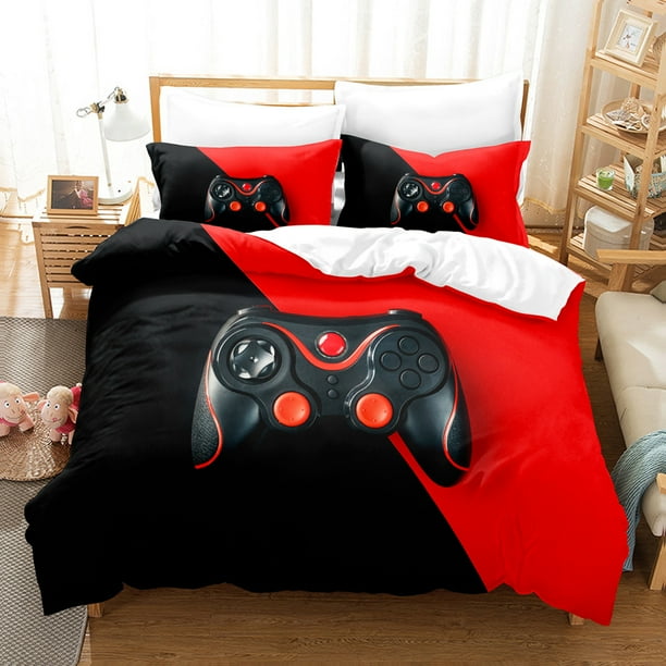 Gaming Comforter Cover Sets Twin Size,Teen Video Games Bedding Cover Boys Young Man Gamer