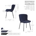 thumbnail image 6 of Porthos Home Lance Fabric Upholstered Dining Chairs Set of 2, Ergonomic and Armless Shell Seat Design with Sturdy and Corrosion-resistant Powder Coated Steel Legs, For Dining Rooms of All Sizes, 6 of 6