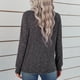 thumbnail image 4 of Mujer Prendas de Punto Solapa Jersey Manga Larga Suéter de Punto Otoño Invierno Ropa Exterior Casual Top Gris Oscuro XL, 4 of 6