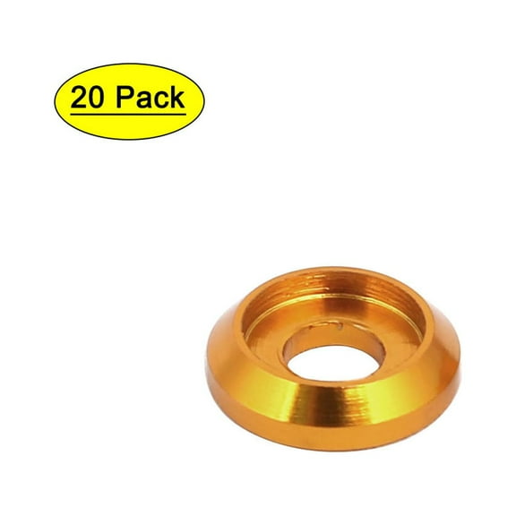 Unique Bargains M3 Aluminum Alloy Bumper Engine Washer Gold Tone 20Pcs
