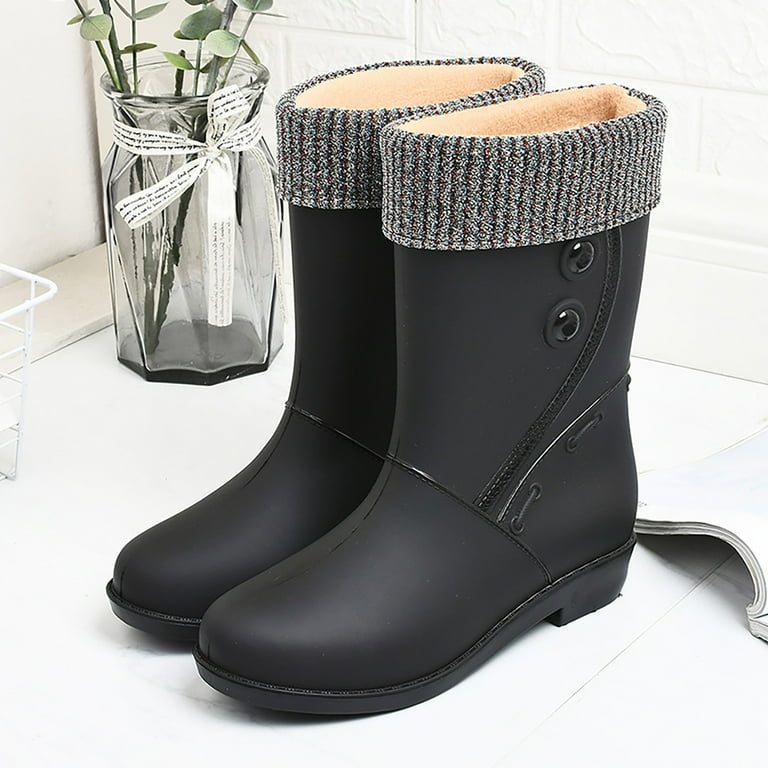 Wide width fashion ankle rain boots