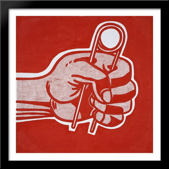 The grip 28x28 Large Black Wood Framed Print Art by Roy Lichtenstein