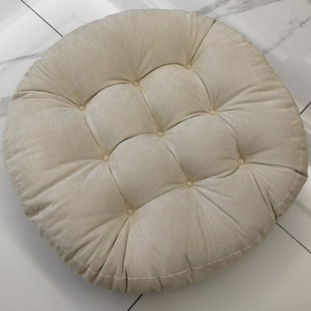 Xiao Hua Cojines redondos para silla de 56 x 56 cm para interior y exterior, cojines para muebles de patio, cojines de meditación para yoga, sala de estar, sofá y balcón, color caqui.