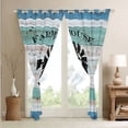 thumbnail image 4 of Farmhouse Curtains Rustic Wooden 30%-50% Blackout Curtains Windmill Birds Print Curtains & Drapes, Teal Blue Log Retro Vintage Decor Window Curtains - 38Wx54L, 4 of 6