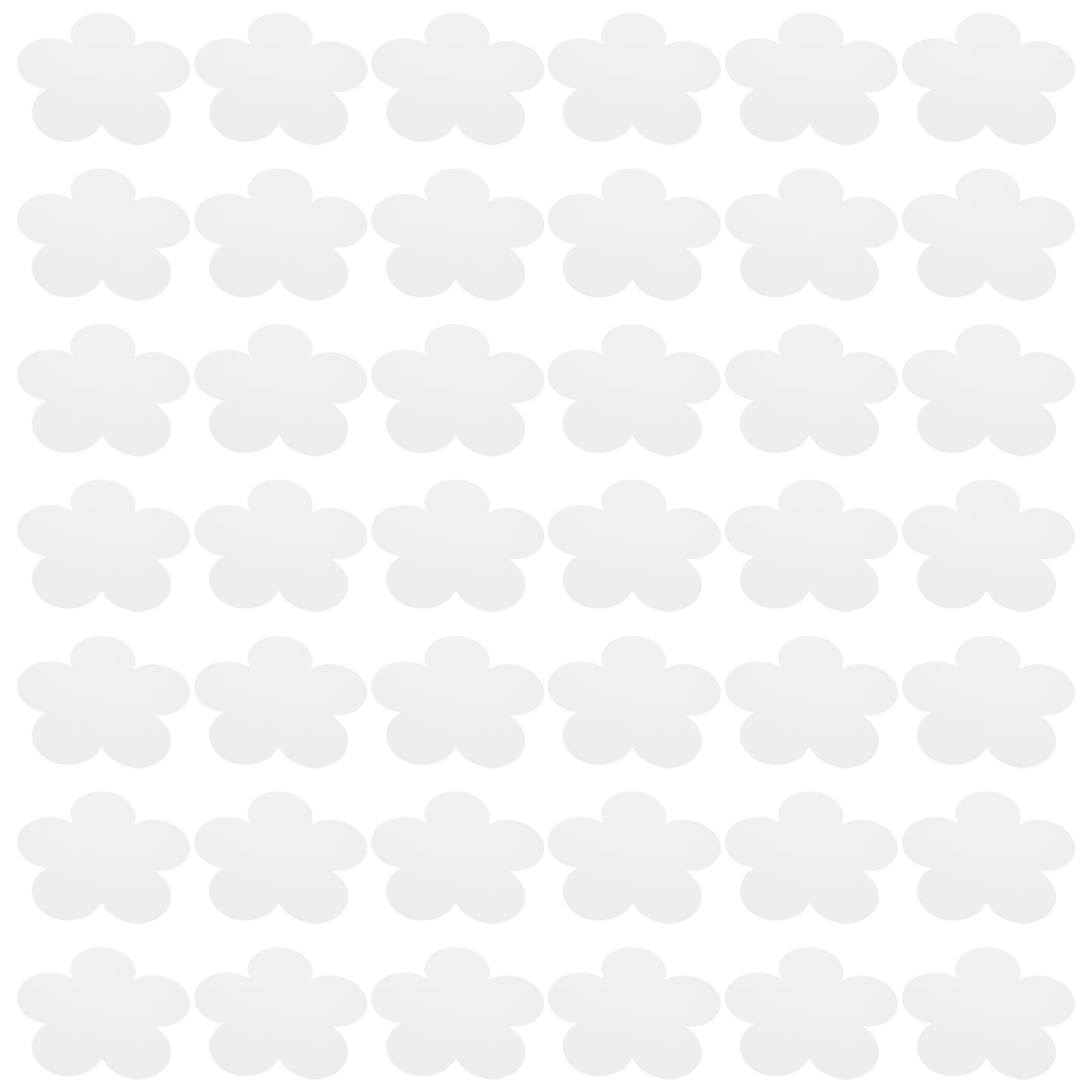 TEHAUX 50Pcs White Paper Flower Cutouts Classroom Wall Decor for DIY Crafts Cardstock for Bulletin Board Decoration
