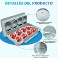 thumbnail image 4 of Moldes y Bandejas para Cubitos de Hielo, Moldes para Paletas Reutilizables con Tapa, Bandejas de Silicona Apilables para Cubitos, Cócteles Whisky, Fácil Liberación (Azul, 6.35cm/ 8 Bolas), 4 of 4