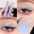 thumbnail image 1 of Sombra de ojos líquida de doble cabeza, lentejuelas mate, maquillaje de ojos nacarado, brillo, gusano de seda azul-verde, sombra de ojos cosmética Gao Jinjia LED, 1 of 2