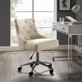 thumbnail image 7 of Modway Regent Tufted Button Swivel Upholstered Fabric Office Chair in Beige, 7 of 7