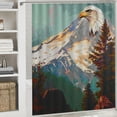 thumbnail image 6 of Orinice Bald Eagle Trees Mountain Bathroom Decor Set - Colorful Luxurious Graphic Print Polyester Fabric Fashion Shower Curtain Set with Hooks, Washable 69x72, 6 of 7