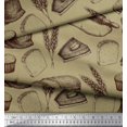thumbnail image 2 of Soimoi Tissu Satin Modal Rouleau, Imprimé Pain de Blé et Sandwich 1 Yard 42 Pouces de Large, 2 of 3