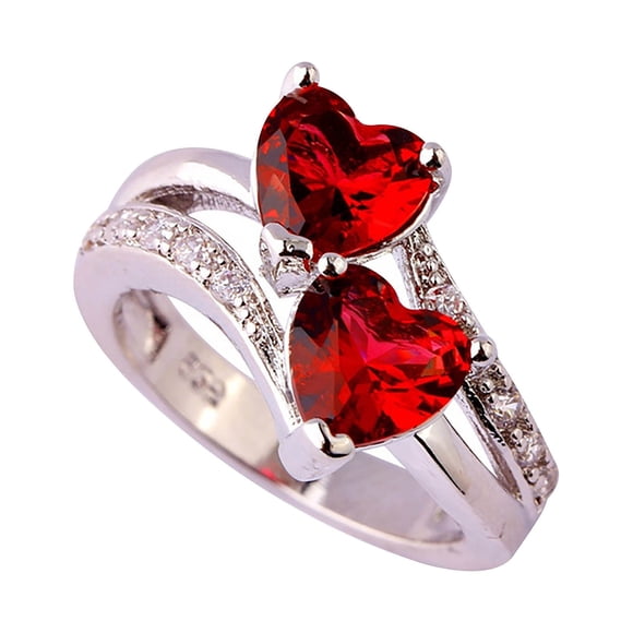 Anillos para mujer, regalos para mujer, joyería para amantes de la moda, corte de corazón y anillo blanco.