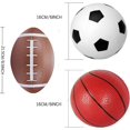 thumbnail image 2 of Sports Balls Set, Inflatable 6" Football 6" Basketball 8.5" Rugby 3" Baseball for Kids Adult_Perfect Gift, 2 of 5